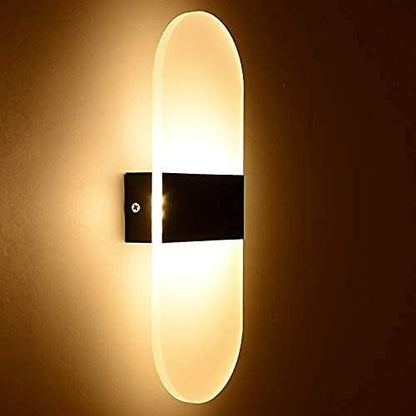 Lamper Acrylic Luxurious Round Warm White LED Wall Lamp for Bedroom, Living & Kids Room | Wall Light for Outdoor, Passage, Office, Hotel & Restaurant Waterproof IP65 Lamp Lighting | 15 Watts - 1 Pack