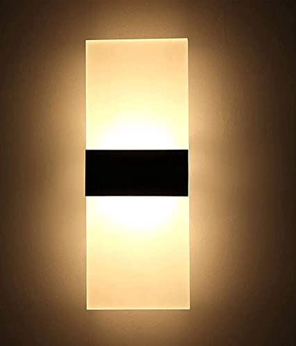 Lamper Up Down Rectangular LED Acrylic Wall Light for Home, Stairs, Hotel Passage, Bedroom, Living & Kids Room | Soft & Bright Warm White Lamp Lighting for Indoor Decoration | 15 Watts - 1 Pack