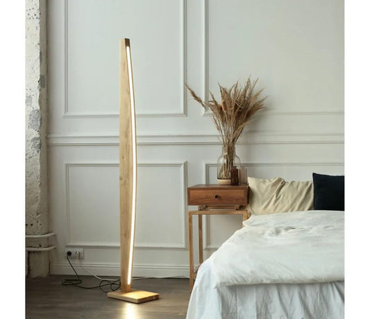 Lamper Zenora Design Furniture 24Watt Wooden Floor Lamp with LED Light Included | Unique & Premium 3000K Warm White Wooden Finish Floor Lamp for Home D�cor, Bedroom, Hall, Office and Reading Table