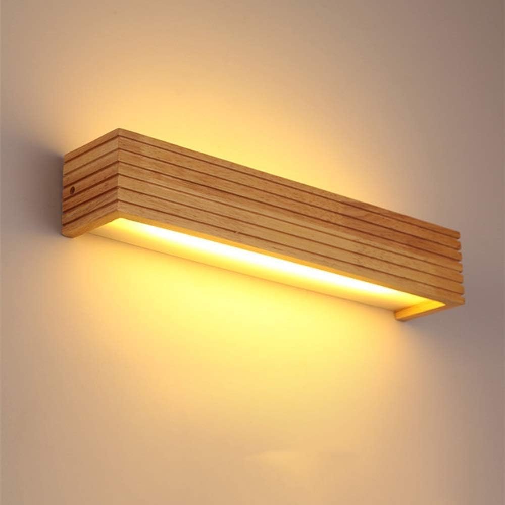 Wooden LED Wall Lamp | Modern Wall Lights for Living Room, Bedroom, Bathroom, Kids Room, & Home Decor | Warm White Light, Natural Wood Finish Wall Sconces for Indoor Lighting - 1 Pack