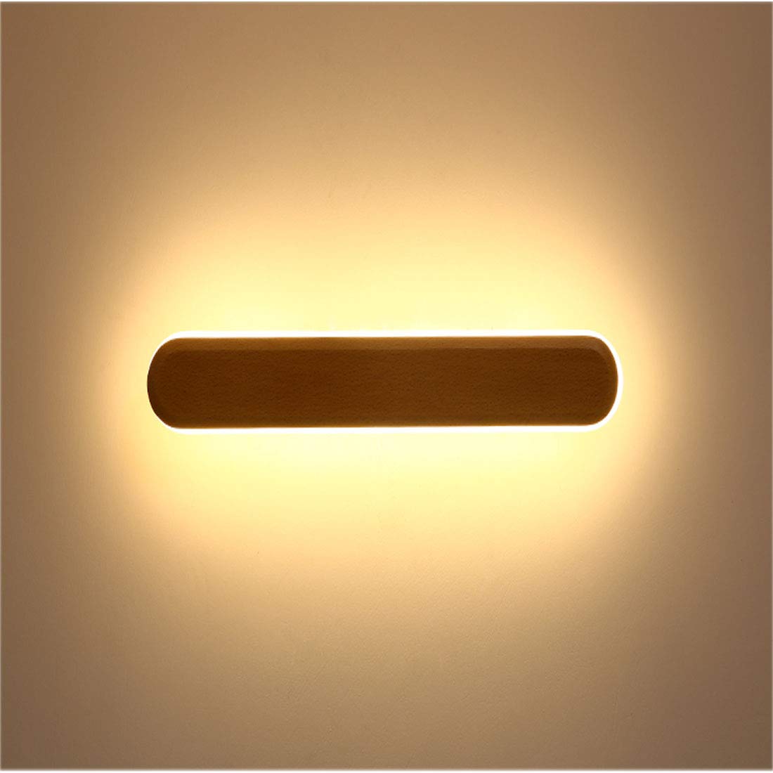 Lamper Neon Oval Pine Wood 12 watts Wall Lamp for Bedroom Living Bathroom Mirror Light Universal Decorative Wall Lamp(AC)