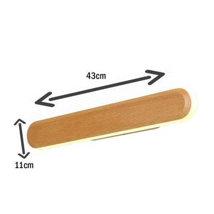 Lamper Neon Oval Pine Wood 12 watts Wall Lamp for Bedroom Living Bathroom Mirror Light Universal Decorative Wall Lamp(AC)