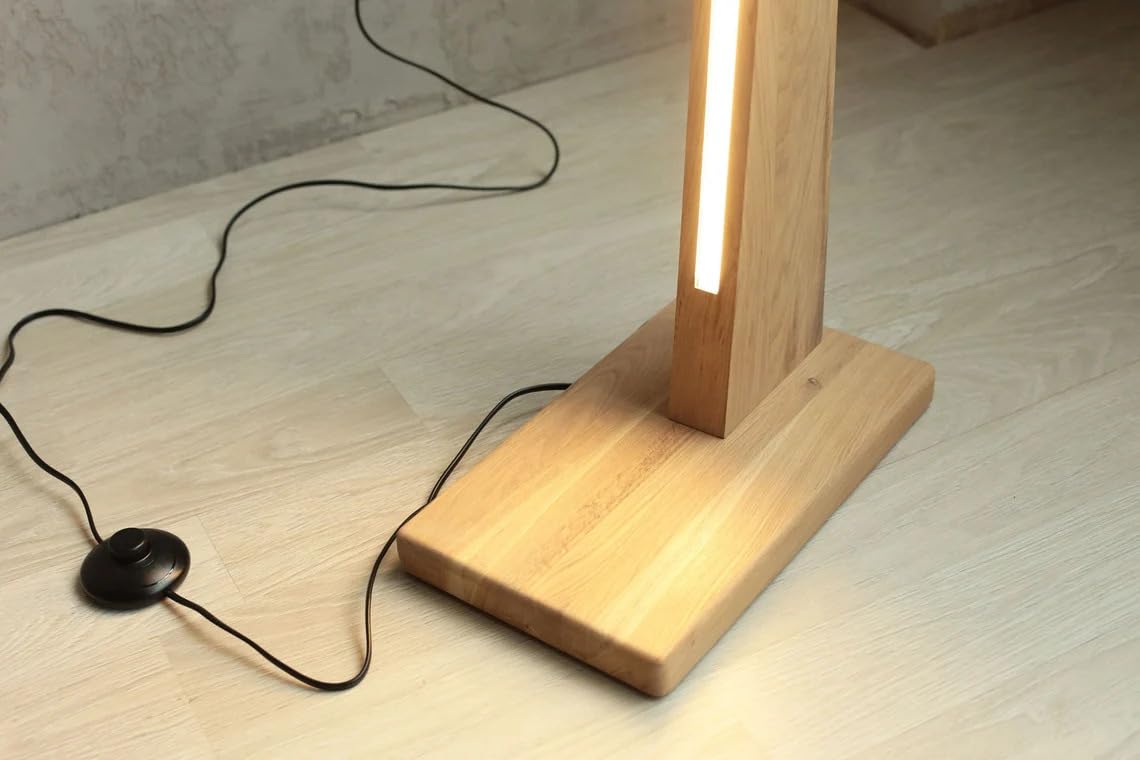 Lamper Arcus Design Furniture 24Watt Wooden Floor Lamp with LED Light Included | Unique & Premium 3000K Warm White Wooden Finish Floor Lamp for Home D�cor, Bedroom, Office and Reading Table