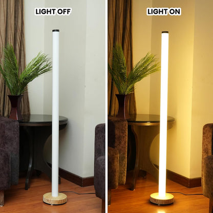 Luminor Floor Lamp 360 Degree Standing Modern 3.5ft Height Corner Lamp | 28Watt Floor Wall & Corner Highlighter 3000K Warm White Lamp for Living Room, Bedroom, Office, Hotel Rooms and Kids Room