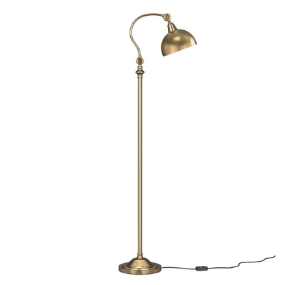 Lamper Vintage Curve Brass Antique finish Retro Floor Lamp Standing Adjustable, Moveable Dome Shade And Neck To Focus Light, Reading Task Lamp Pack of 1