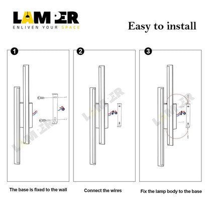 12W LED Wall Lights for Bedroom, Living Room, Hallway, Stairs & Kids Room | 19 Inch Wall Mounted Night Lighting Warm White - 1 Pack